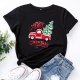 Women's Printed Loose Round Neck Short Sleeve T-shirt