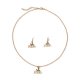 2 Pieces Of European And American Fashion Simple Letter Necklace Earrings