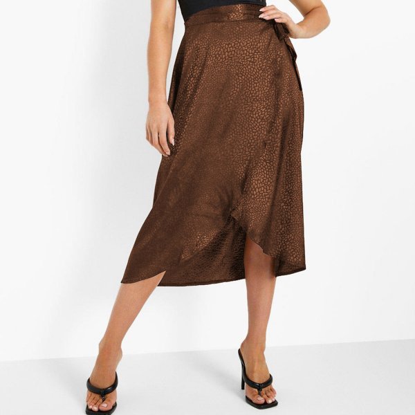 Women's Tied High Waist Jacquard Skirt