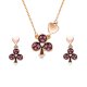 Personality Plum Blossom Zircon Necklace Earrings Jewelry Two Piece Se