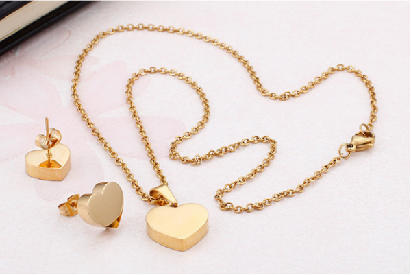 About Fashion Heart Pendant Earrings Jewelry Set